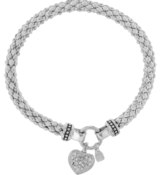 Woven Silver Charm Bracelet