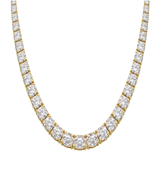 Gold Finish Tennis Necklace