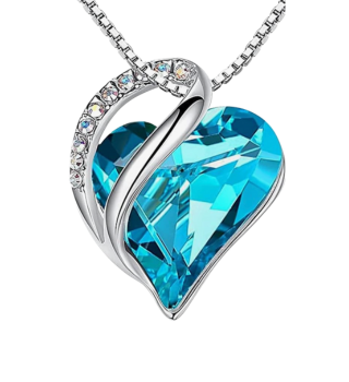 Blue Crystal Heart Necklace